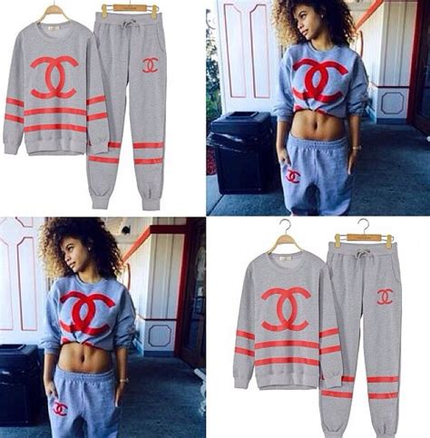 chanel loungewear set|chanel jogger set.